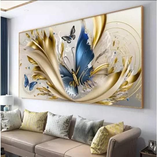 Quadro decorativo borboleta azul - Variação de Tamanhos.