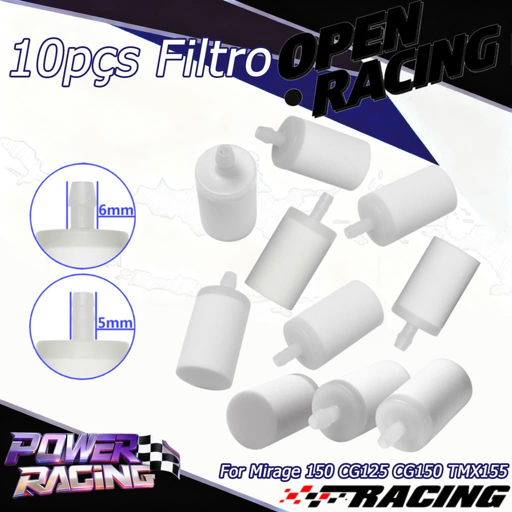 10pçs Filtro De Gasolina Para Roçadeira/motosserra Ceramica Husqvarna