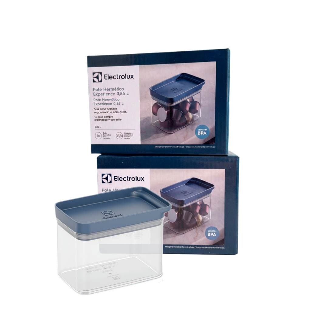 Kit Potes Hermético Organizador Electrolux Experience Empilhável Modular 0,85L - 2 Unid