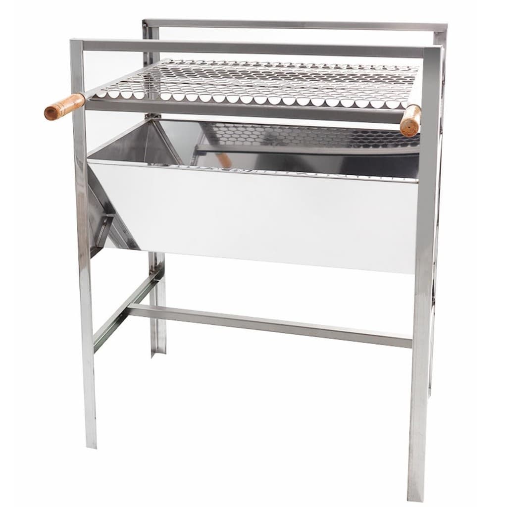 Churrasqueira Inox Com Pé Fixo Média 75AL x 50 Larg x 30 Comp Com Grelha Inox ALG