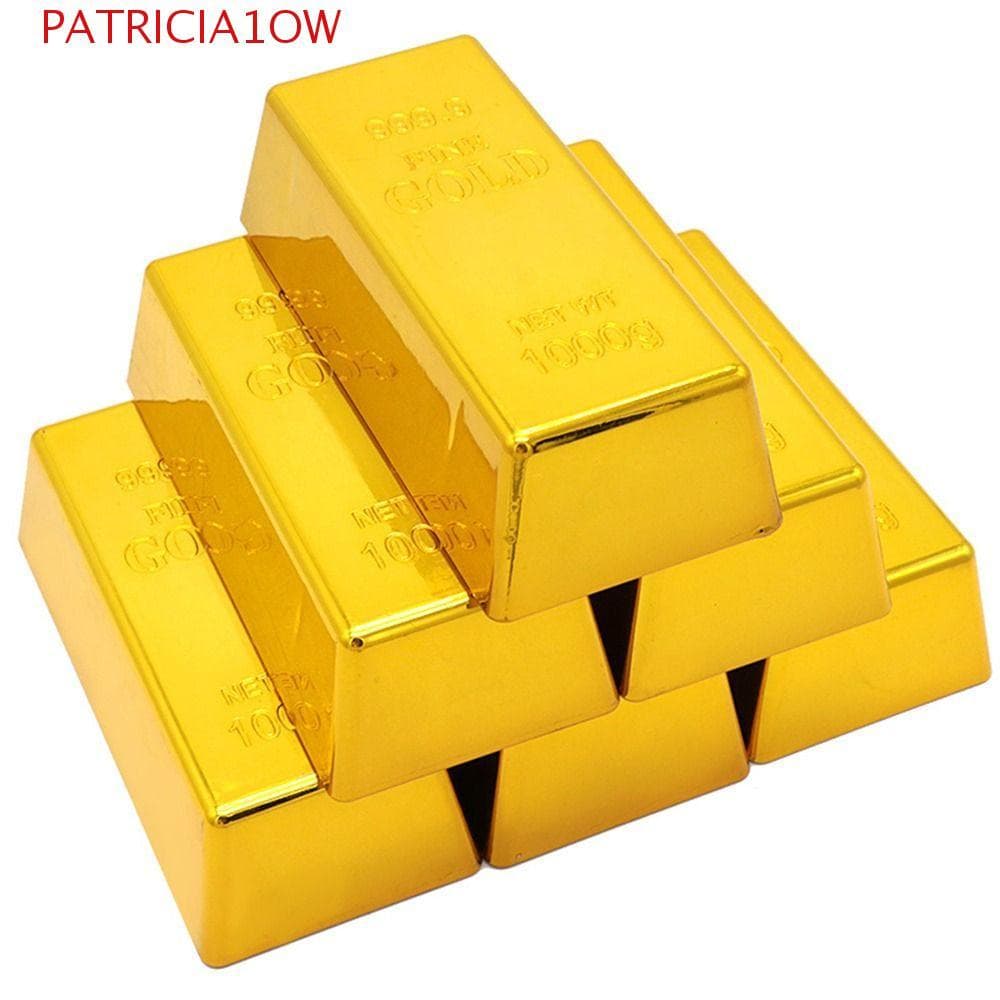PATRICIA1OW Barra De Ouro Falsa , Tijolo Dourado De Parada De Porta Brilhante , Barras De Peso De Papel Para Decoração D