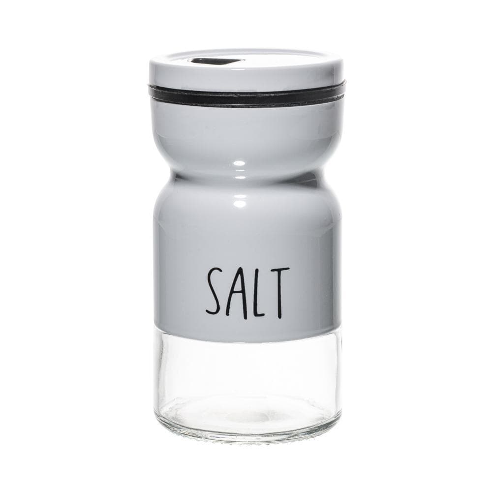 Saleiro de Vidro com Tampa de Metal Branco 120ml - Lyor