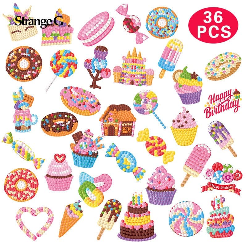 36 Pçs Crianças Kits De Porta Com Diamante 5d DIY Pintura Por Números Gem Arte Artesanato Para E Adultos Pontos Mosa