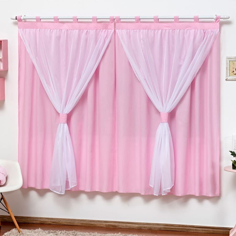 Cortina Quarto Bebe Criança 2m x 1,70m Varão 2m
