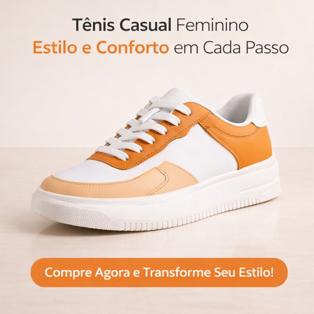 Tênis Casual Feminino Minimalista Estilo Blogueira Solado Alto Versátil- Promoção Envio