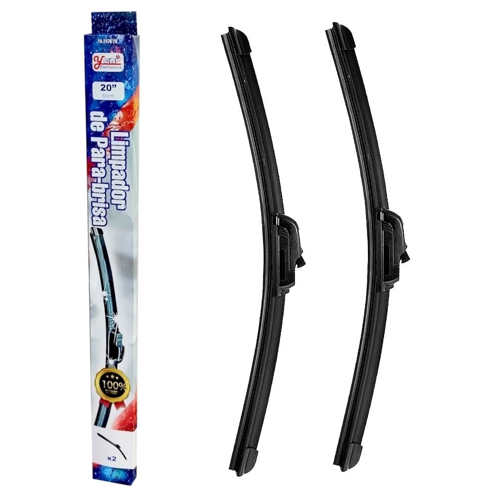 Kit 2 Palhetas Limpador Para-Brisa Silicone 20 Polegadas 50cm Encaixe Tipo Gancho Carro Caminhonete