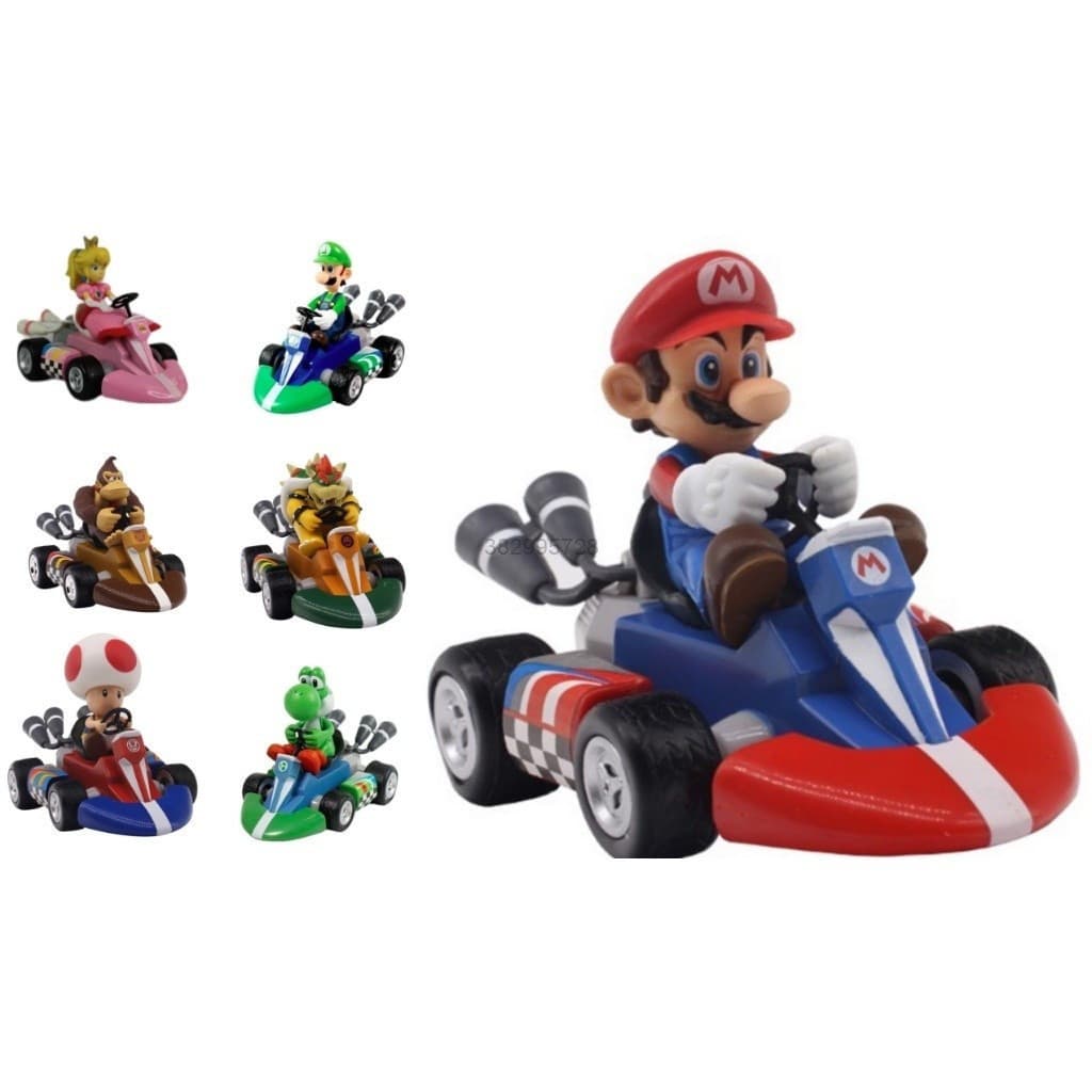 1 peça Super Mario mariokart carrinho mario kart com fricção material pvc