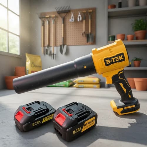 Soprador Profissional Forte Turbo Portátil 2 Baterias S/fio Amarelo E Preto 127/220v