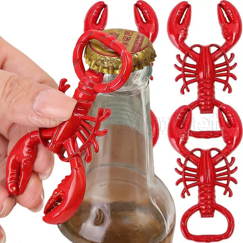 Abridores De Metal Para Bebidas-Abridor De Garrafas Em Formato De Lagosta Vermelha Vinho Tinto Refrigerante De Cerveja S