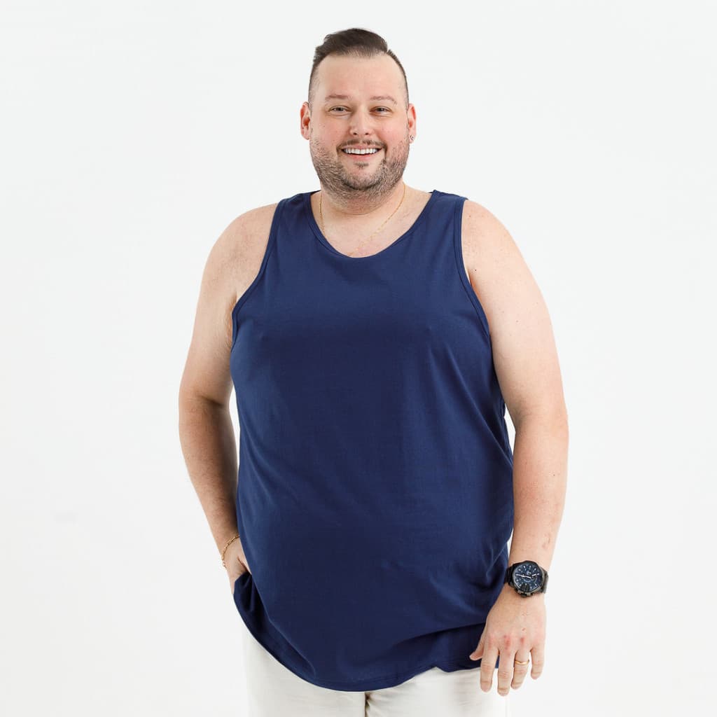 Regata Plus Size Masculina 100% Algodão 30.1 Tamanho Extra Grande G1 G2 G3 G4 G5 Acabamento Premium