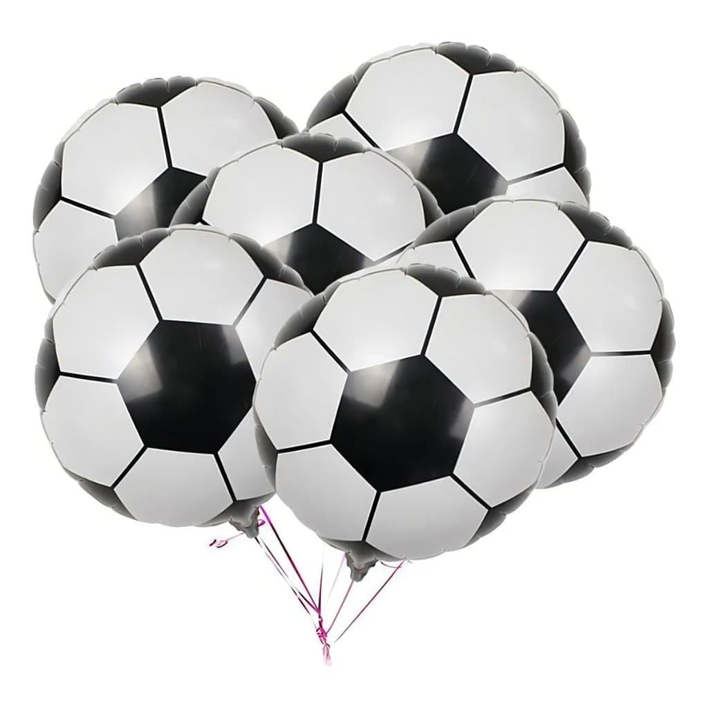 10 Balão Bola Futebol Metalizado 45cmm/24cm Centro Mesa Festa Top