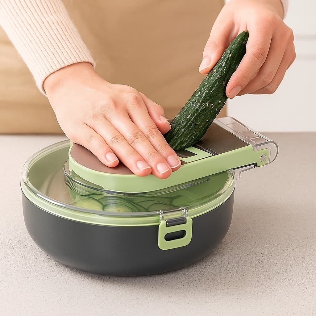 Ralador fatiador vegetais 15 peças redondo mandoline processador cortador legumes cozinha