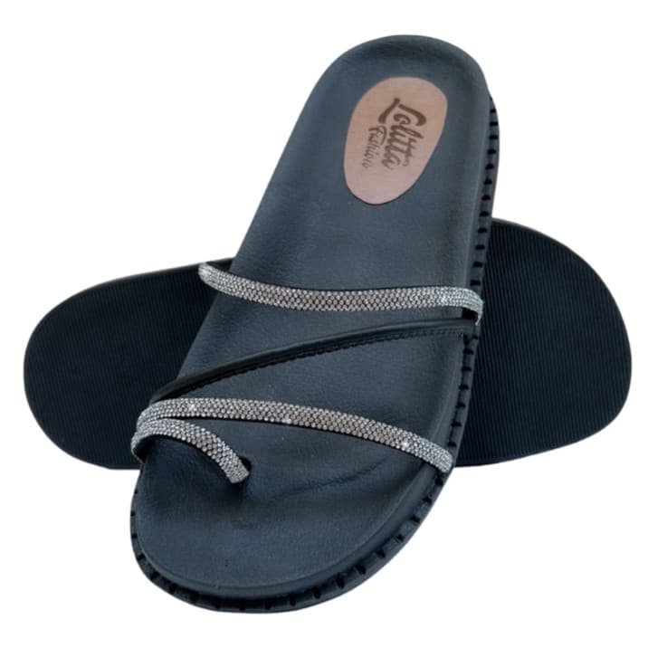 Birken Dedo  Papete Sandália Feminina Tira Strass Verdadeiro  Rasteirinha Chinelo Tamanco