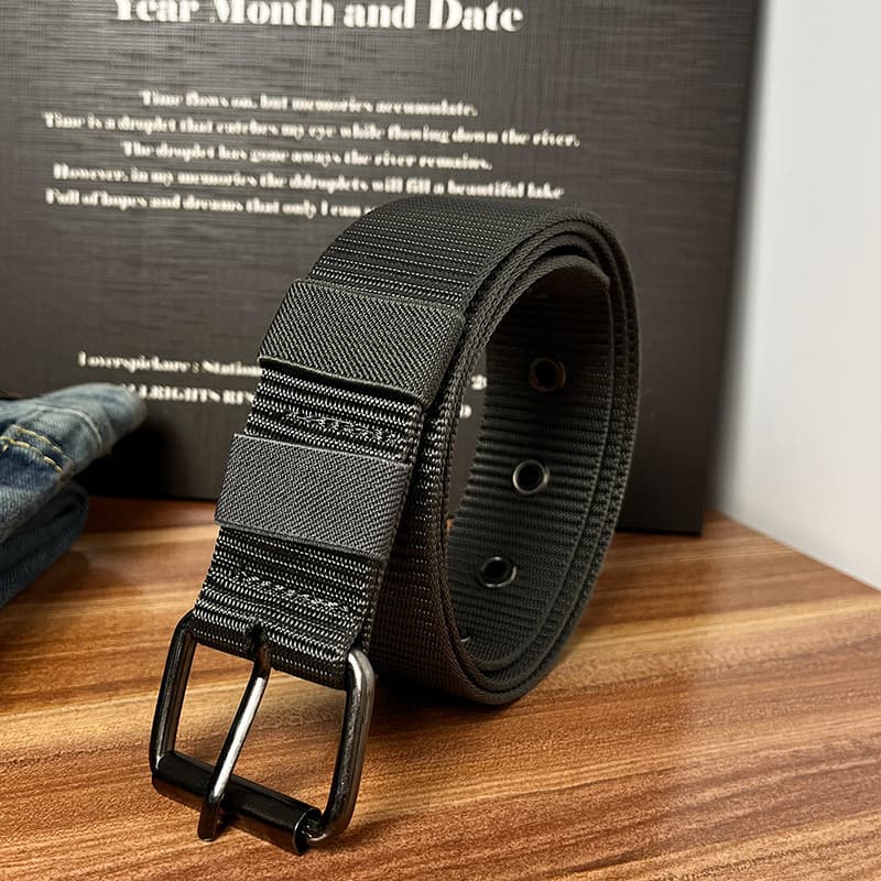 2025 novo estilo cinto de lona masculino All-Match tecido jovens estudantes Casual combinando Jeans cinto na moda