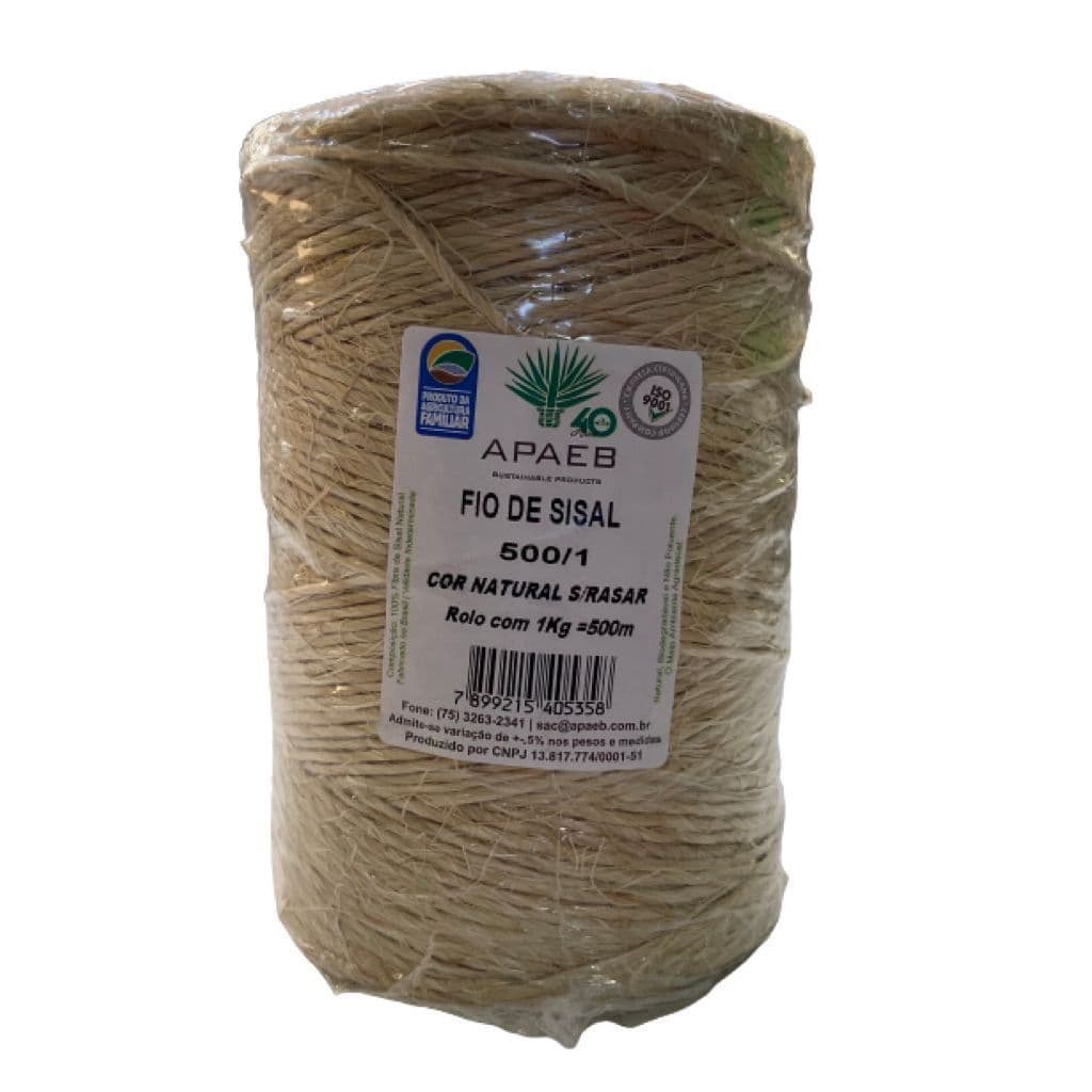 Barbante Sisal 2MM Rolo 500 Metros Fio S/RASAR Artesanato