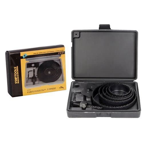 Kit Serra Copo Mandril Reforçado Chave Allen 8 Peças Corte Precisão Desempenho