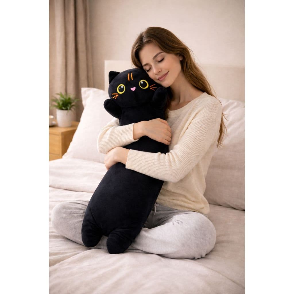 Almofada Abraço Pelúcia Gato Brinquedo Anti-Alérgico 75 Centímetros Xuxão Grande Envio Imediato