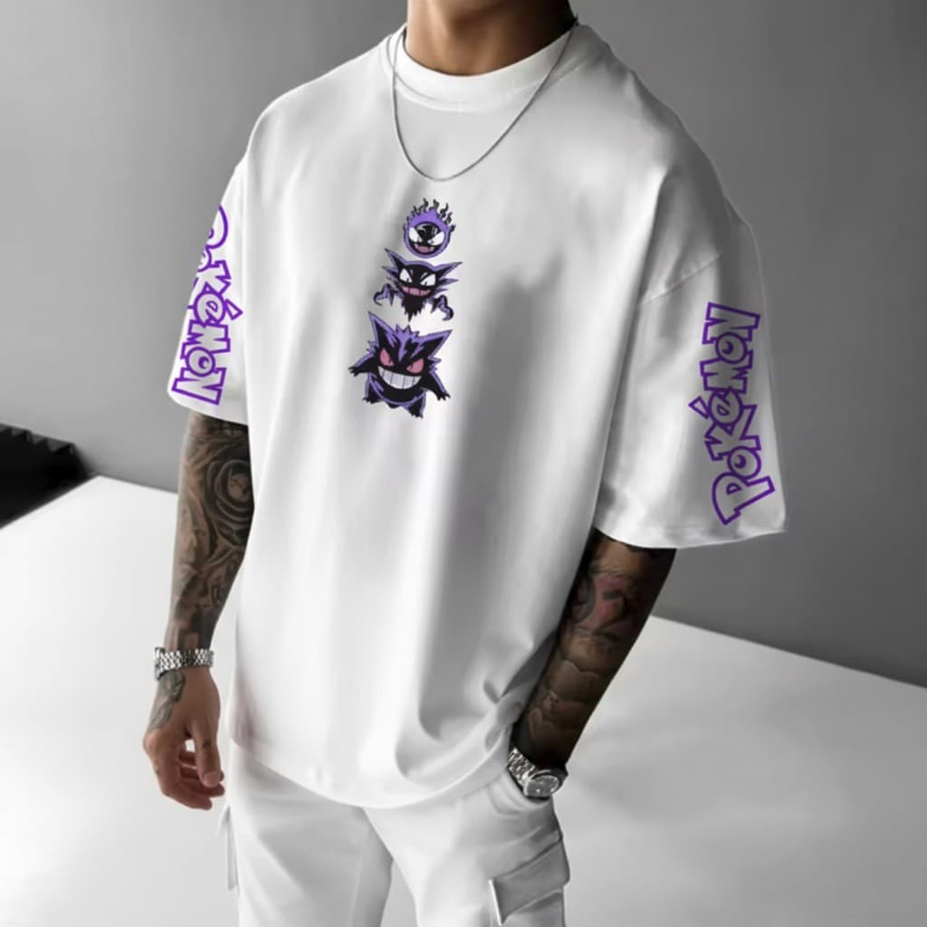 camisa Camiseta Masculina Fantasma Roxo T-Shirt 100% Algodão Moda Street Wear Plus Size