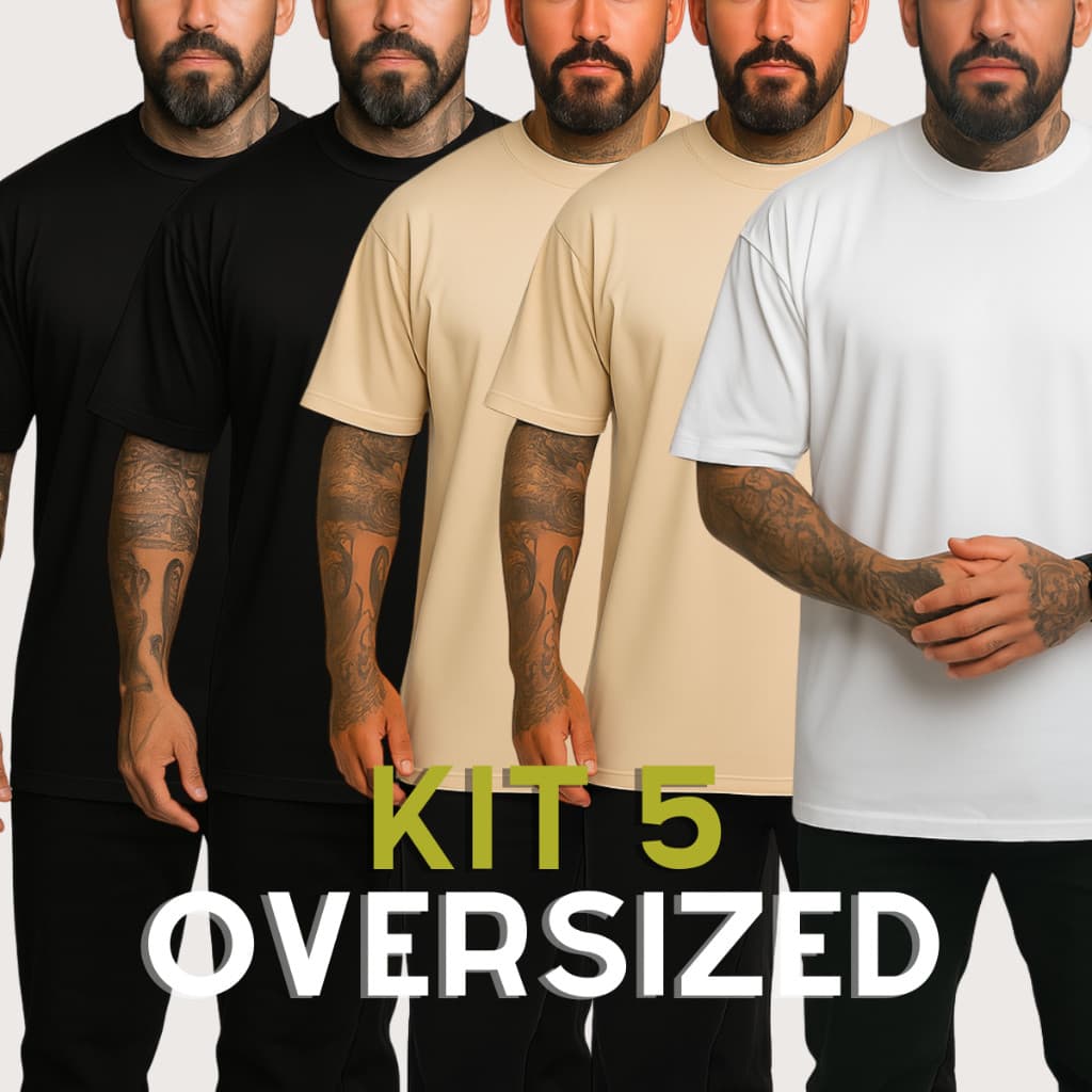 KIT 5 Camisetas Oversized Lisas Streetwear Masculina CKM SHOP camiseta