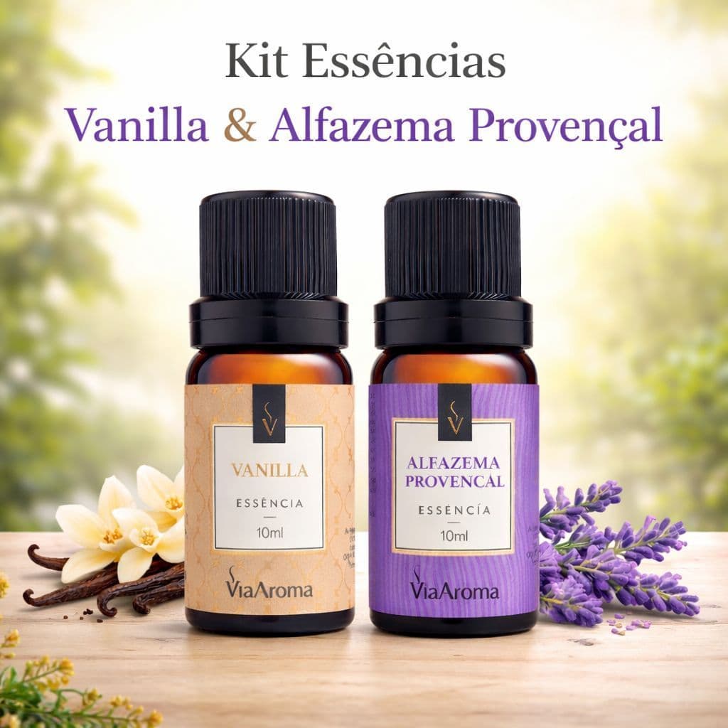 Kit 2 Essencias Arromaticas 10Ml Via Clássicas para Difusor Aromatizador de Ambientes Via Aroma 10ml