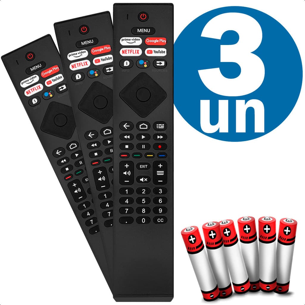 Controle Remoto Compatível Com Philips Smart TV Ambiligth Kit com 3