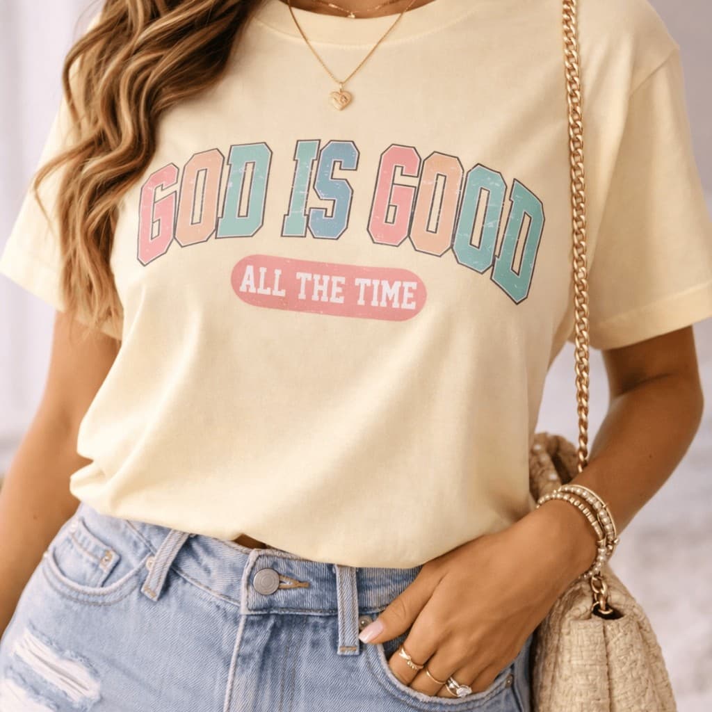 Camiseta Feminina God is Good 100% algodão