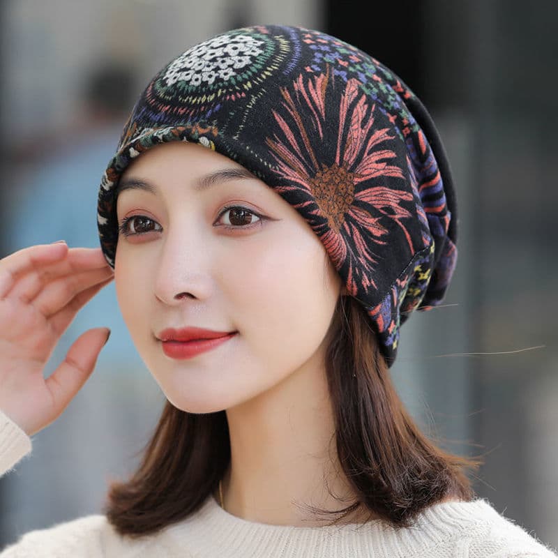 Algodão fino Nightcap feminino primavera pilha boné outono inverno Baotou boné novo estilo dormir confinamento boné ar c