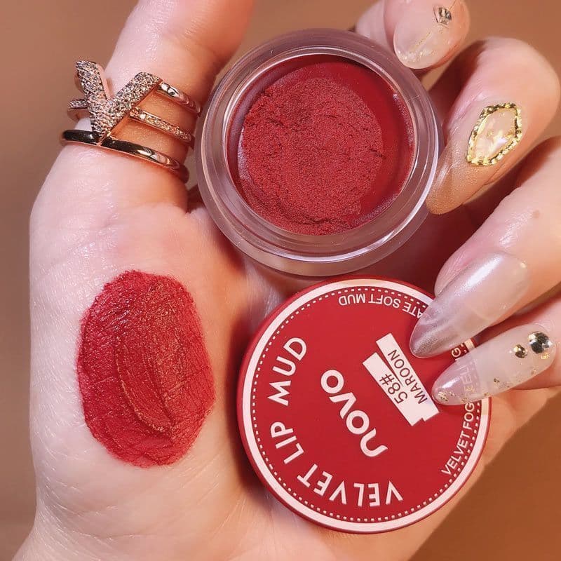 NOVO geléia enlatada lábio lama veludo fosco brilho labial barato rosto liso estudante batom feminino produto genuíno