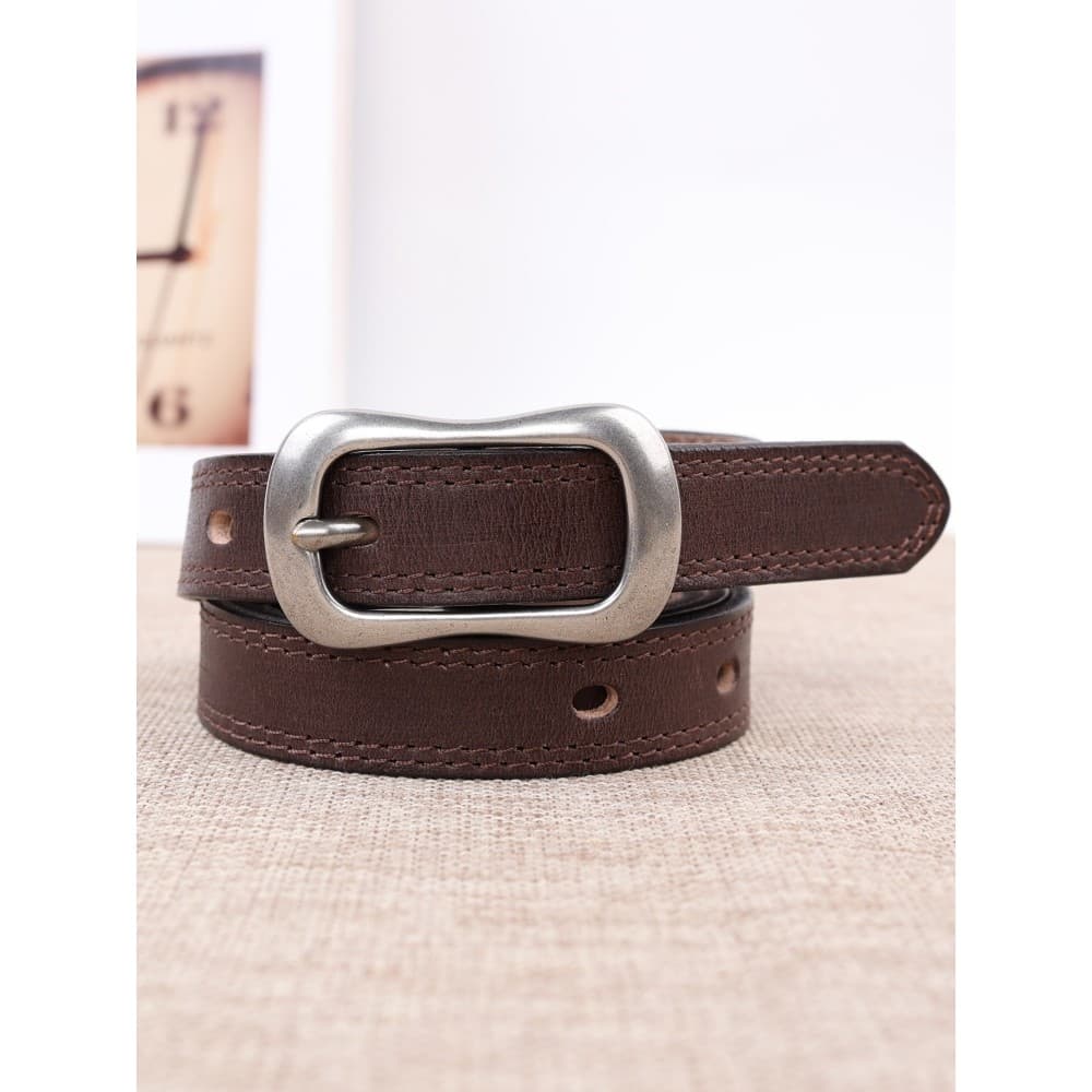 Senhoras cinto de couro genuíno primeira camada cinto de couro feminino fino largo Retro simples All-Match Casual corean