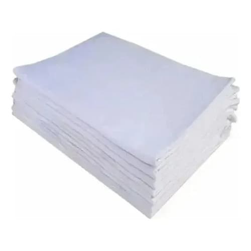 Kit 12 Panos De Copa Liso Algodão 68x43 Cm Lomaer Branco Liso