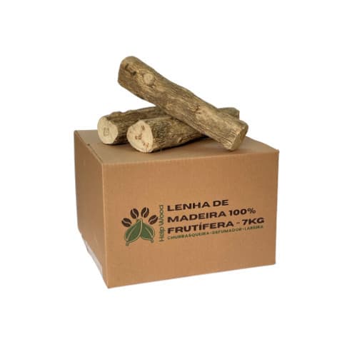 Lenha  Frutifera Café para Churrasco Alta Defumação Gourmet /7KG