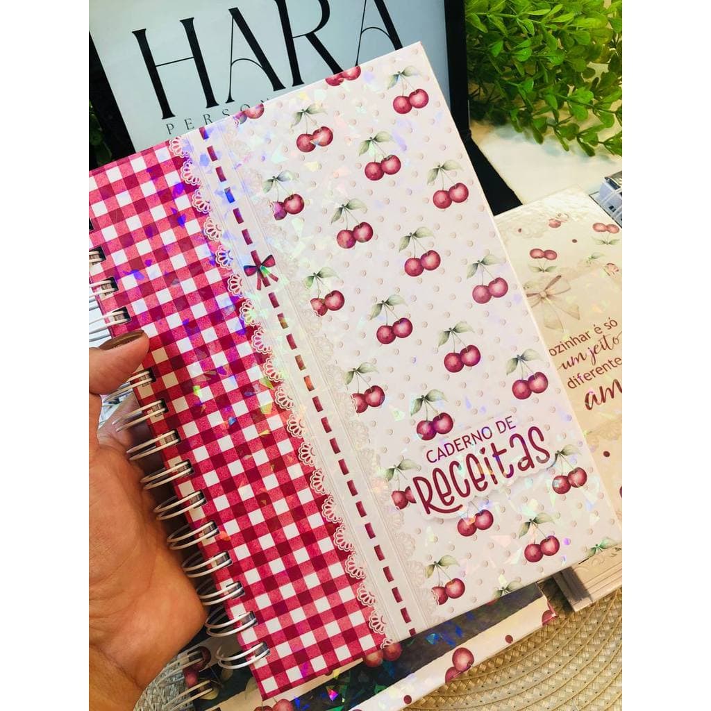 Caderno de Receitas Capa Dura A5  - Índice para 96 Receitas Livro de Receitas Inteligente - Planner de Culinária