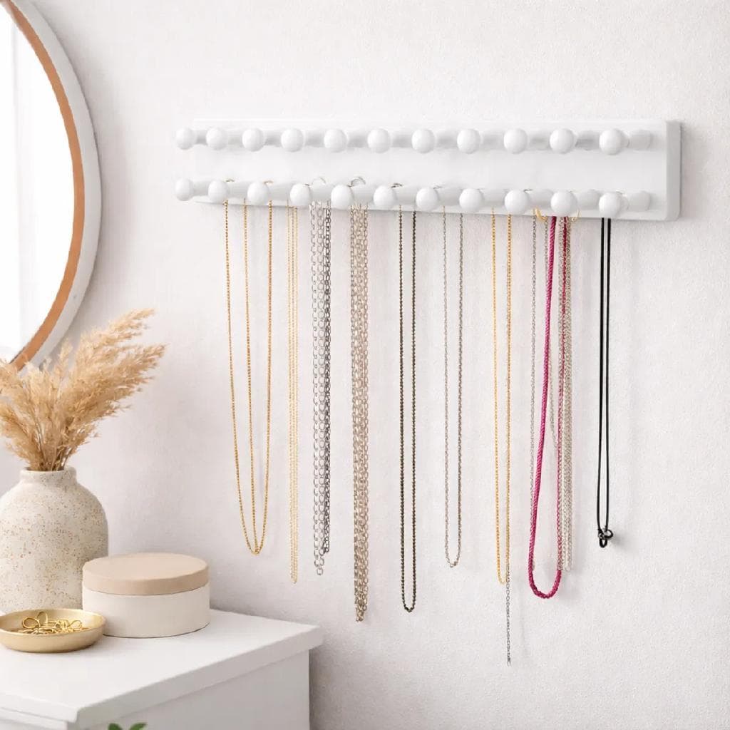 Elegante Organizador Colar Pulseira Bijuterias De Parede Com 23 Ganchos