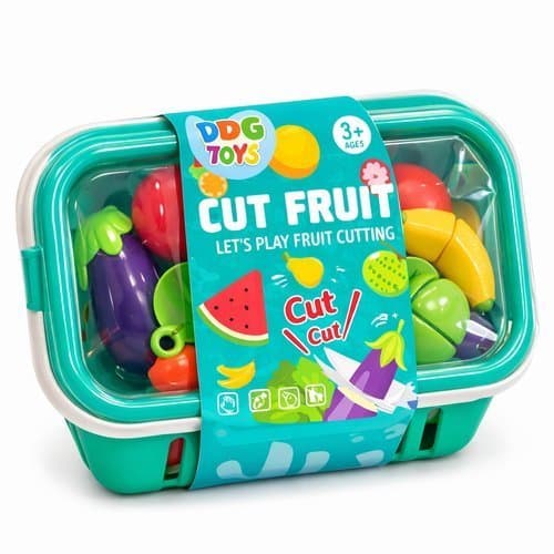 Kit Frutas Tecido Velcro Brinquedo Educaçao Infantil Utensilios Cozinha Criança