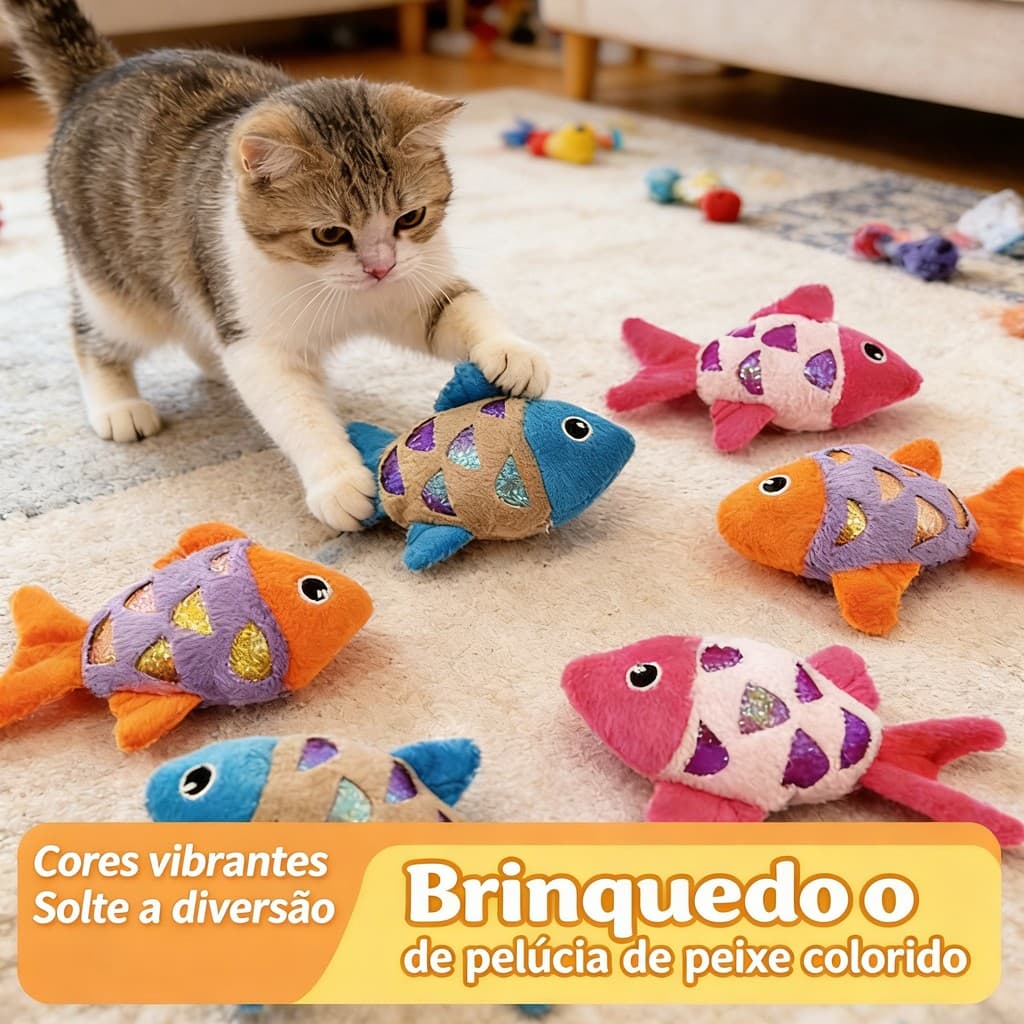 Brinquedo de peixe realista para gatos, brinquedo mastigável interativo para filhotes, acessórios para animais de