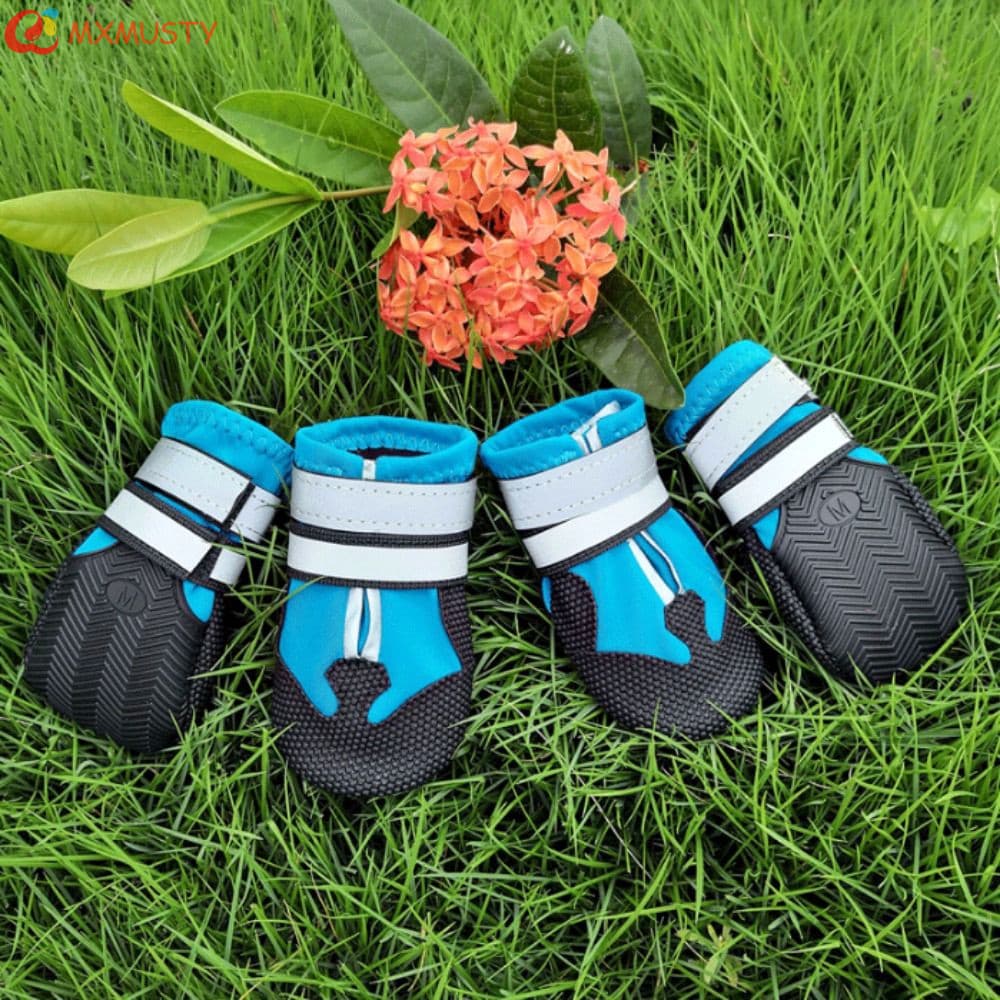MXMUSTYZA 4 Unidades/Conjunto Calçados Esportivos Ao Ar Livre Para Cães , Botas De Chuva Antiderrapantes E Resistentes D