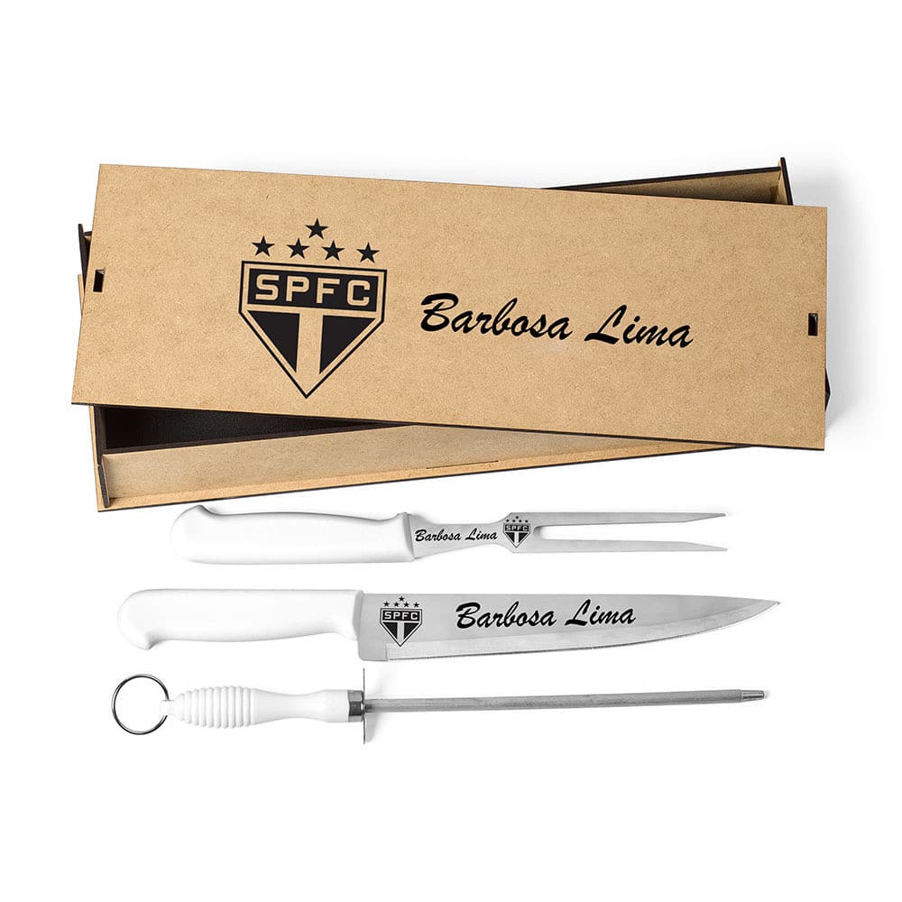 Conjunto De Talher Kit 3 Peças Jogo Inox Gourmet Churrasco Cozinha