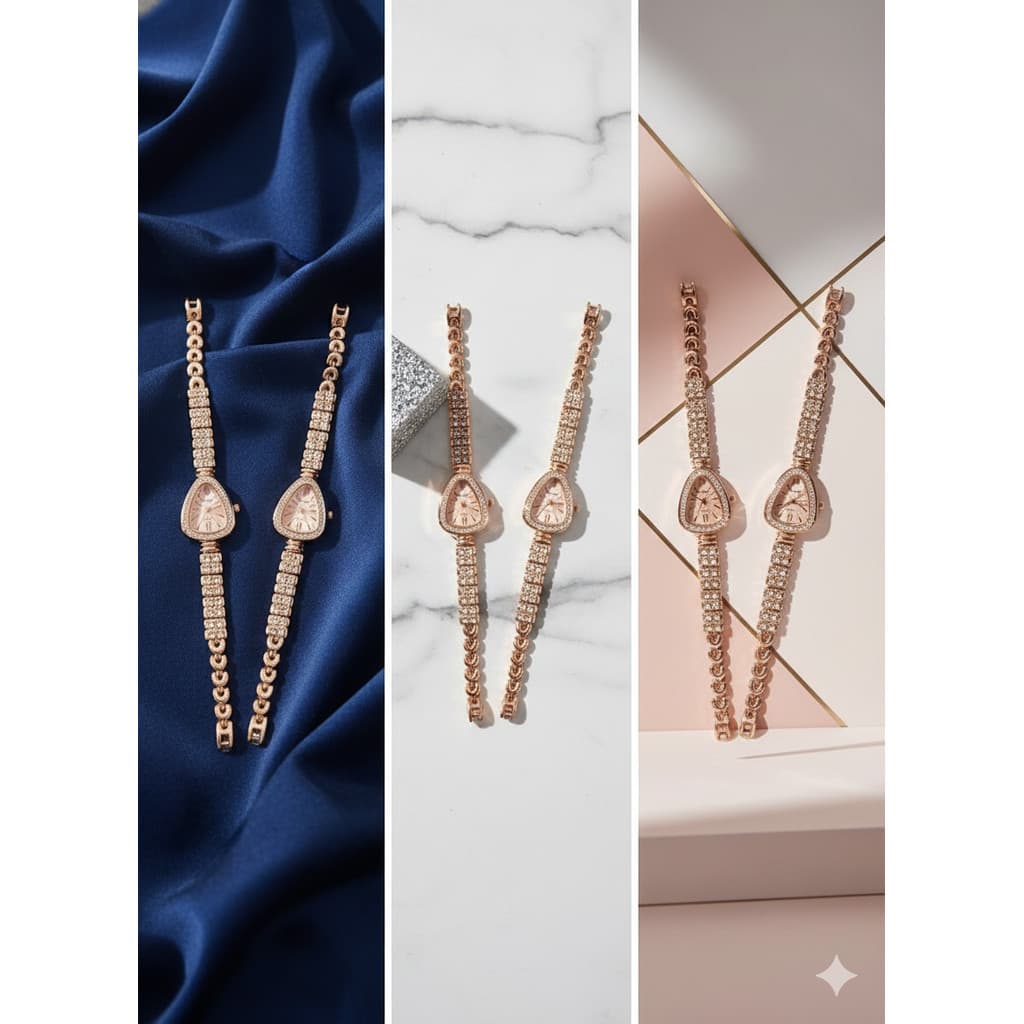 Relógio feminina em forma de cobra Rose - Elegante e moderno