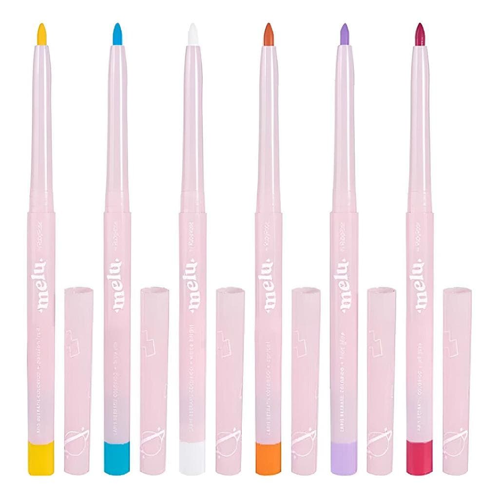 Kit 6 Lapis De Olho Retratil Colorido Delineador Ponta Fina