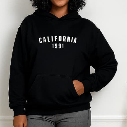 Moletom Canguru Feminino California 1991 | Casual Urbano & Conforto Absoluto | Algodão