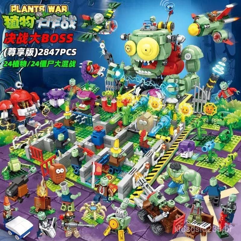 Blocos de Construção Lego Série Plantas vs. Zombies Fazenda de Plantas Batalha Abóbora Sagitário Ornamentos Simples para