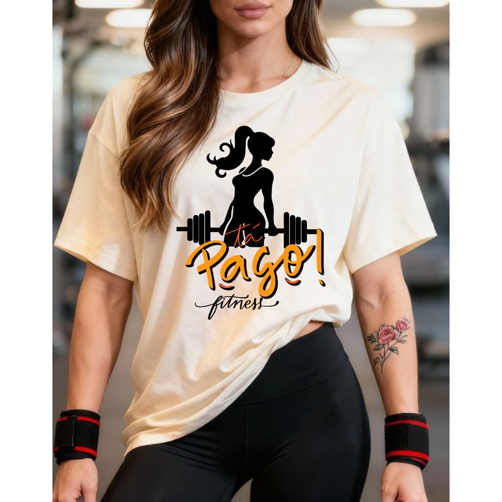 Camiseta Tshirt Oversized 100% Algodão Feminina Gym Treino Academia Camisa Fitness Musculação Ta Pago