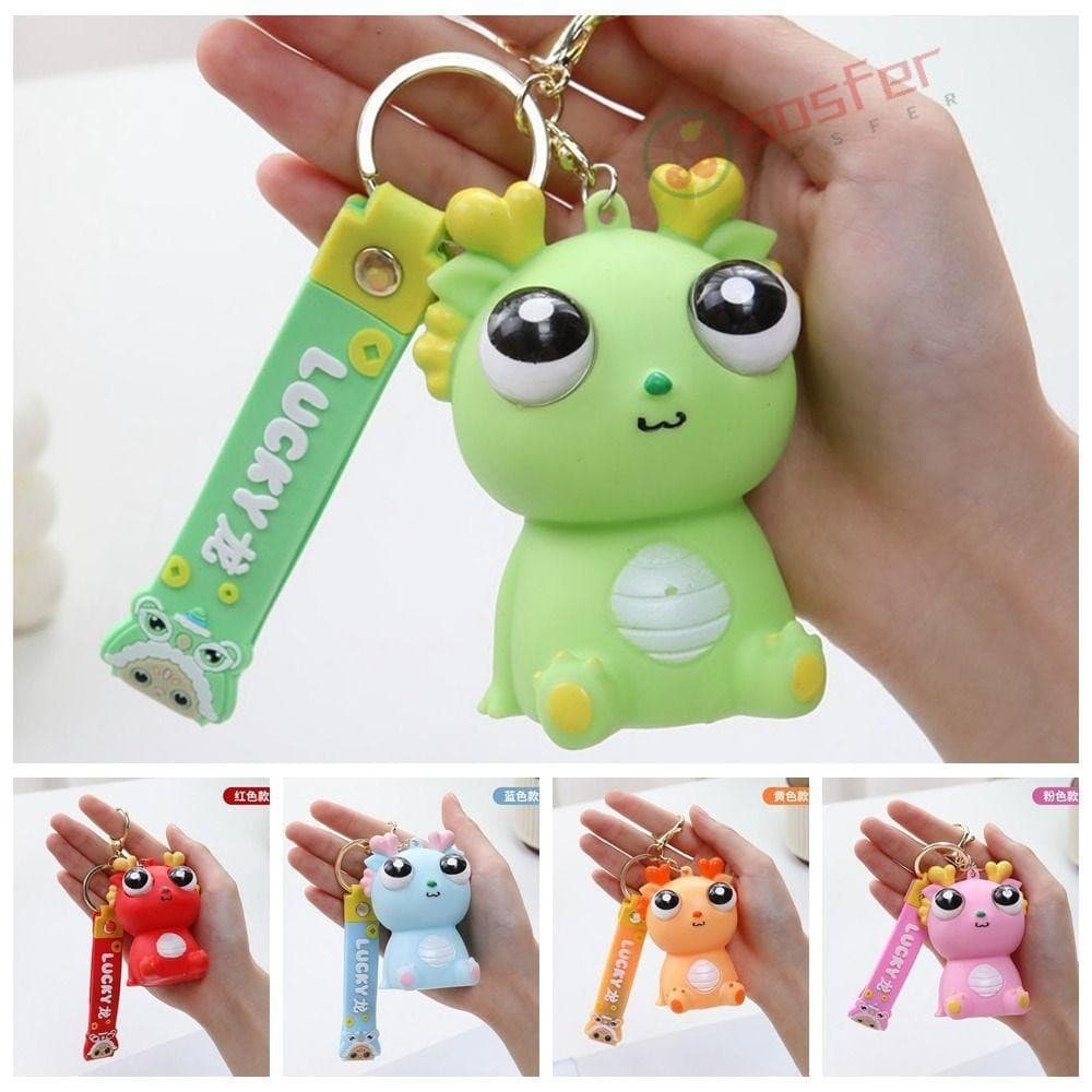 Chaveiro De Brinquedo De Descompressão SOSFER , Pequeno Dragão , Olhos Grandes , Boneca De Apertar Exclusiva , Brinquedo