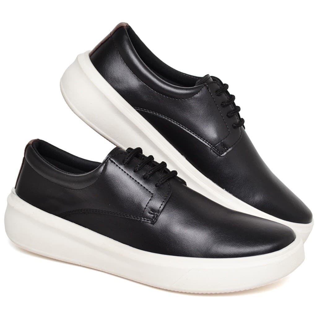 Tênis Masculino Casual Preto Marrom Confortável Faculdade Festa Trabalho Casamento Sapato Oxford