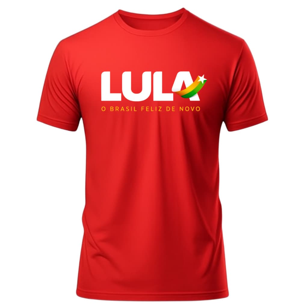 Camiseta Camisa Lula o Brasil Feliz 100% Algodão Premium