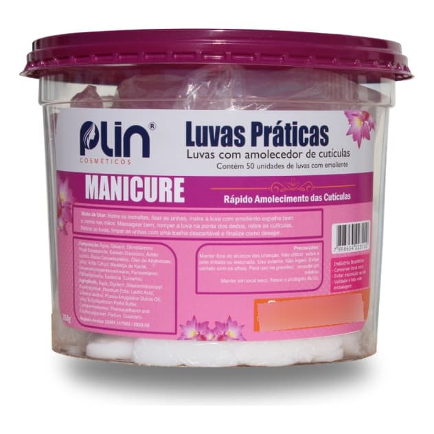 Luvas Econômica Com Creme Amolecedor de Cuticulas 50 un