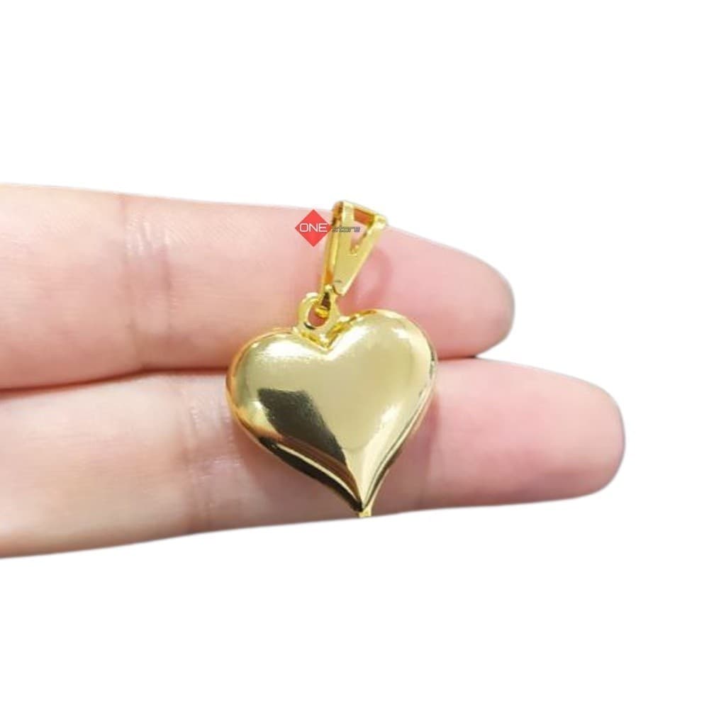 Ess - Pingente Coração Aço Inox Dourado Para Correntes .