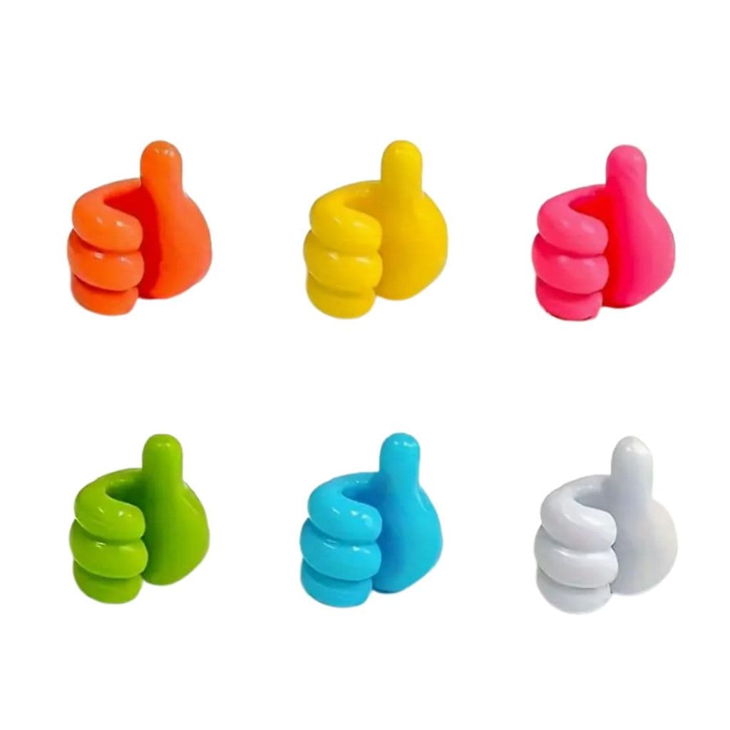 Organizador de Cabos em Silicone Autoadesivo Formato Polegar Like Multiuso Kit com 6 Unidades