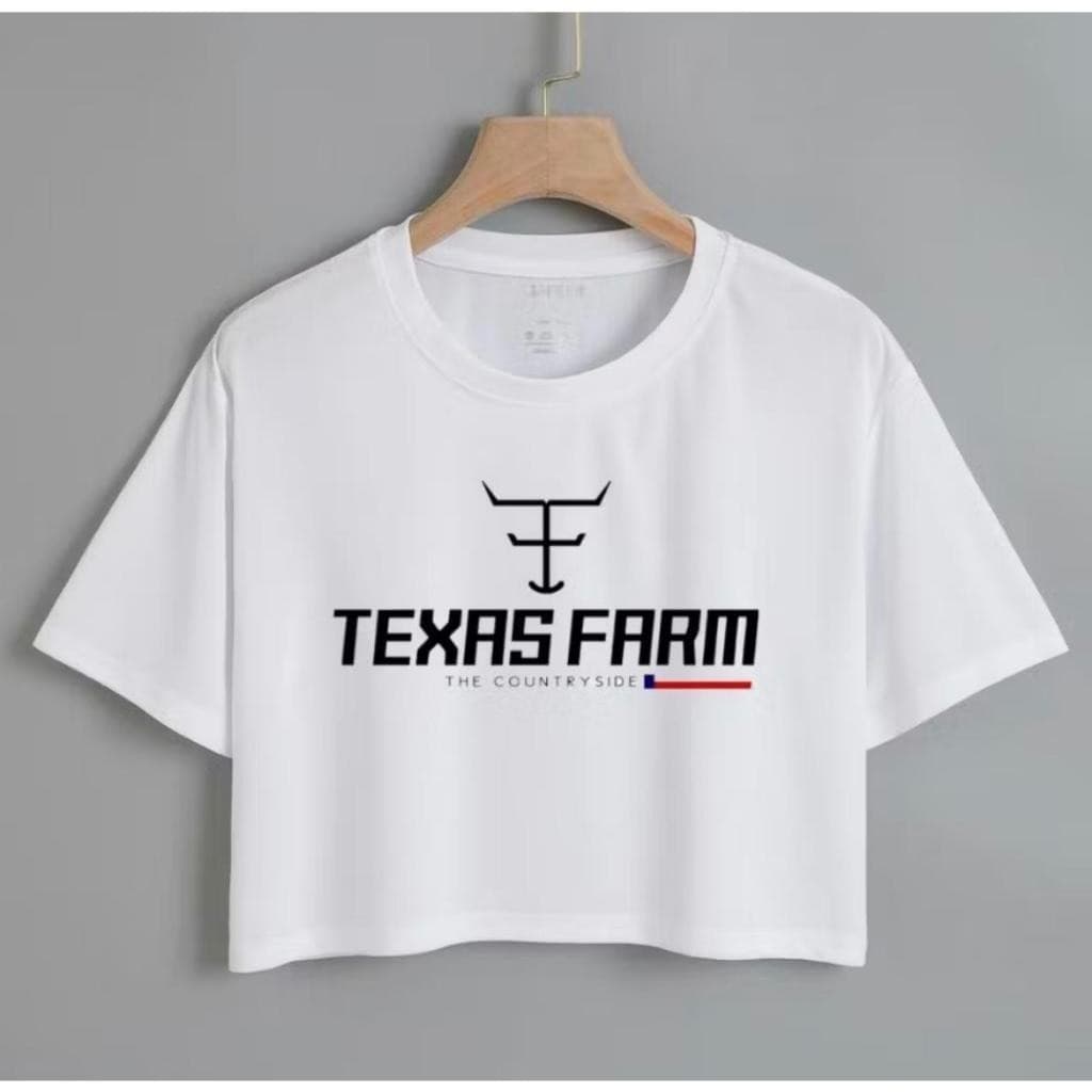 Cropped Feminino Texas Farm Country Camiseta 100% Algodão