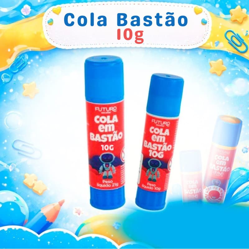 Cola Bastão Escolar FUTURO BRA 10g – Não Tóxica Lavável – Unidade